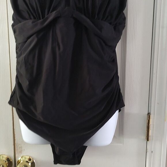 Tempt Me Women One Piece Swimsuit High Neck Plunge Mesh Ruched Monokini Swimwear - Picture 2 of 8